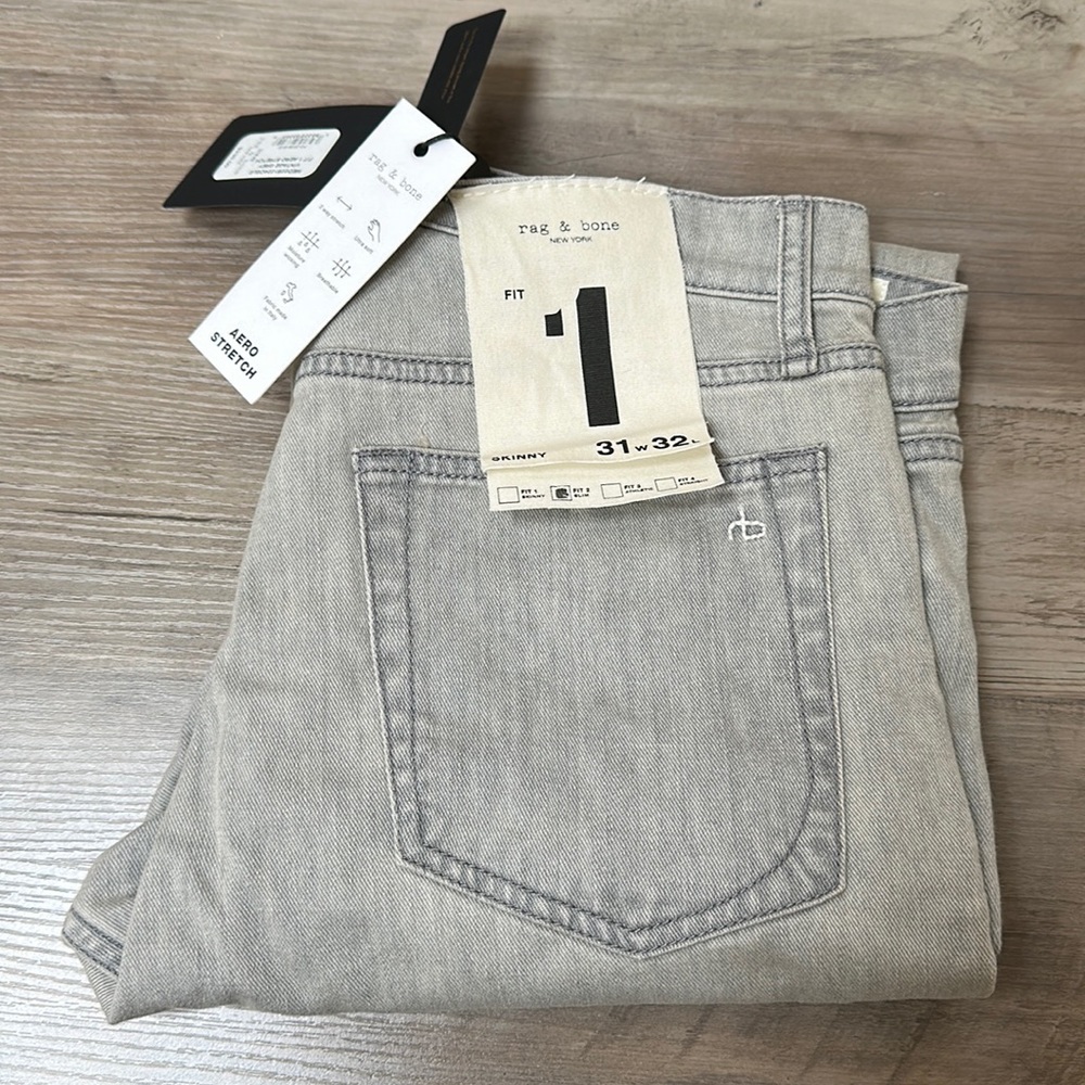 Rag&Bone - 31W 32L Skinny Aero Stretch - Vintage Grey